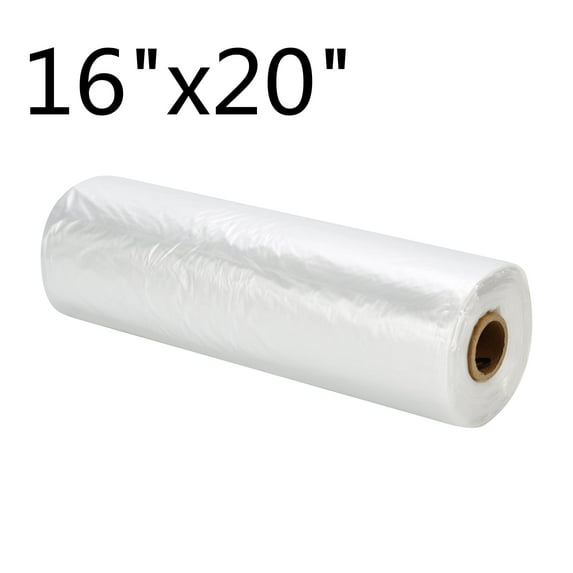 NefLaca 16" x 20" Plastic Produce Bags, Clear Food Storage Bags, Fruits Vegetable Bread Bags, 350 Bags/Roll