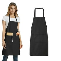NefLaca 1PCS Solid Cooking Kitchen Restaurant Bib Apron Unisex Dress Black With 2 Pocket