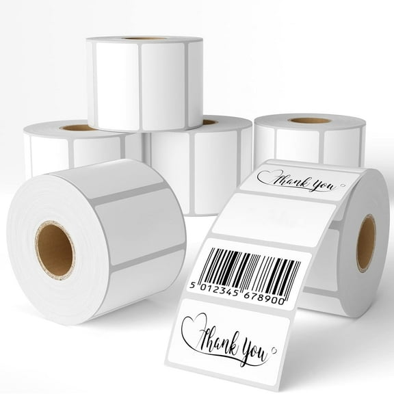 NefLaca 2.25"x1.25" Direct Thermal Labels, Perforated Shipping Address Labels, Barcode Labels, Self-Adhesive Sticker Labels for Thermal Printers - 6 Rolls