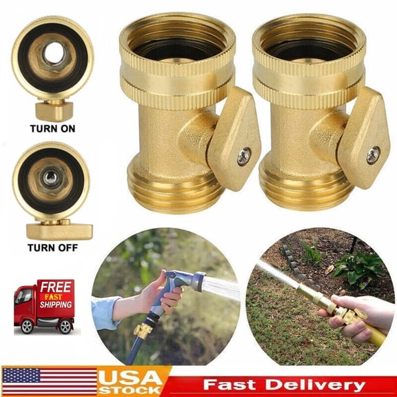 NefLaca 2PACK 3/4" Garden Hose Shut Off Valve Water Pipe Faucet Connector Solid Brass