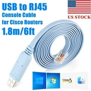NefLaca 2PC USB Console Cable,USB to RS232 Serial to RJ45 CAT5 Console Adapter Cable for Cisco Routers FTDI Router/Switch Laptops,Windows,ios,Linux6FT/1.9m,Blue