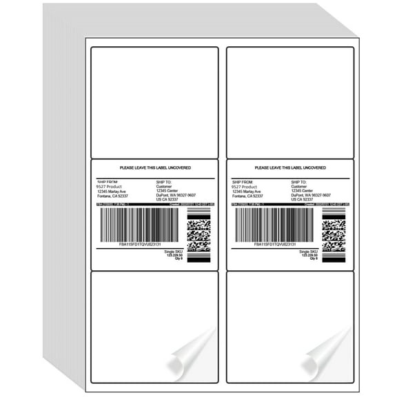 NefLaca 3 1/3" x 4" Shipping Address Labels for Laser and Inkjet Printers, 6 Up Sticker Labels, Permanent Adhesive & Easy Peel [3000 Labels in Total]