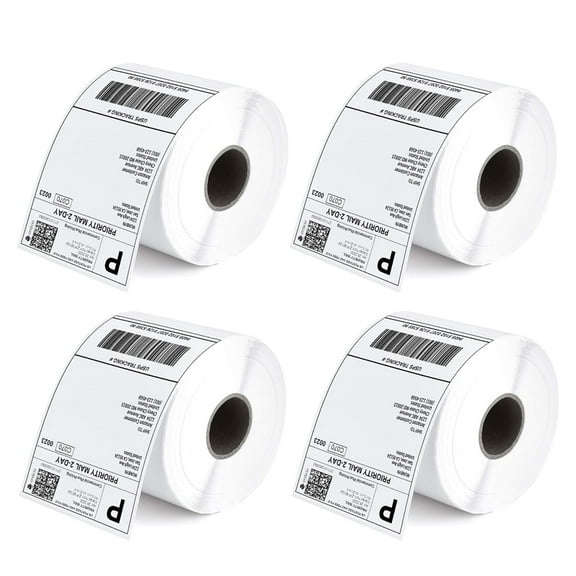 NefLaca 4x6 Thermal Shipping Lables Roll, 4 Rolls 500 Labels/Roll,Compatible with Rollo Zebra MUNBYN JADNES Phomemo IDPRT,Commercial Grade,Permanent Adhesive,Perforated