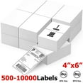 thumbnail image 1 of NefLaca 500Labels/Stack Fanfold Direct Thermal Shipping Labels 4"x6" Blank for Zebra and Rollo Printer 6Stack=3000Labels, 1 of 4