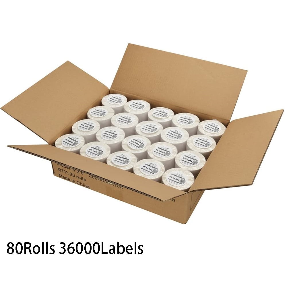 NefLaca 80 Rolls 4x6 Direct Thermal Shipping Labels, 450 Labels per Roll, Total 36000 Labels