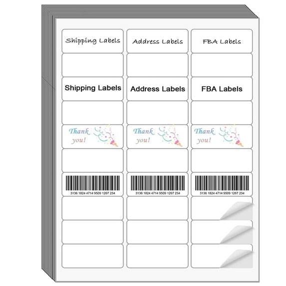 NefLaca Address Labels, 1" x 2 5/8", Easy to Peel, 30/Sheet, 6000 Labels