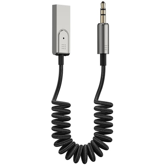 NefLaca Aux to Bluetooth 5.1 Adapter 3.5mm Bluetooth Receiver Microphone for Car