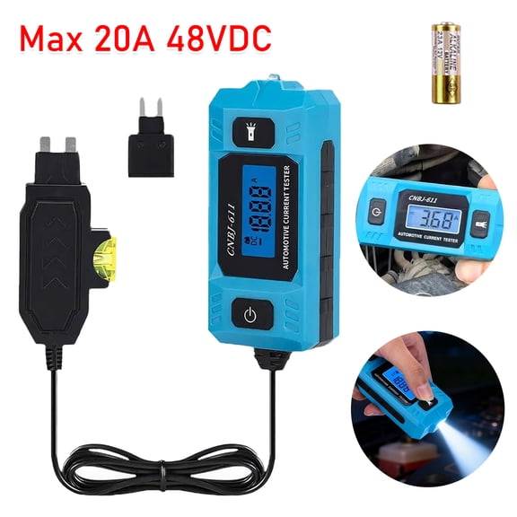 NefLaca Car Circuit Tester Fuse Tester Automotive Current Tester Checke for Fuse Current Fuse Diagnostic Tool Repair Detector max load 20A/48V