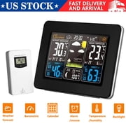 NefLaca Digital Weather Forecast Station, TSV Wireless Weather Station Digital Indoor/Outdoor Thermometer & Hygrometer,Calendar Weather Forecaster with LCD Display