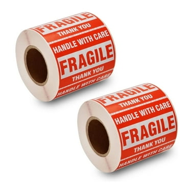 NefLaca Fragile Stickers, 2" x 3", Handle With Care - Fragile - Thank You Self Adhesive Shipping Stickers [2 Rolls=1000 Labels]