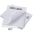thumbnail image 1 of NefLaca Full Sheet Labels 8.5" x 11" Blank White Permanent Adhesive Stickers for Laser/Inkjet Printer 1000 Labels, 1 of 8