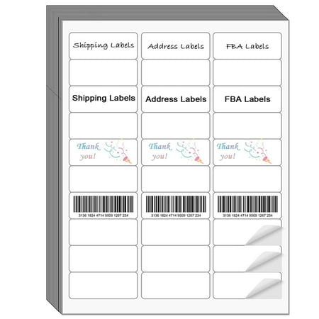 NefLaca Mailing Address Labels for Laser/Inkjet Printer 1" x 2 5/8", White, Pack of 3000 Labels