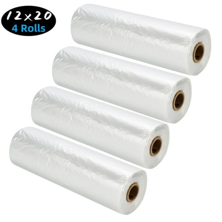 NefLaca Plastic Produce Bags, Clear Food Storage Bags for Bread Fruit Vegetable, 12" x 20", 350 Bags/Roll
