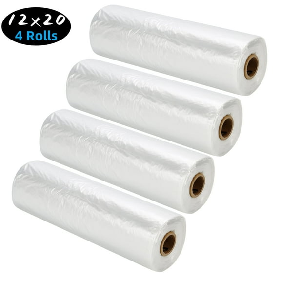 NefLaca Plastic Produce Bags, Clear Food Storage Bags for Bread Fruit Vegetable, 12" x 20", 350 Bags/Roll