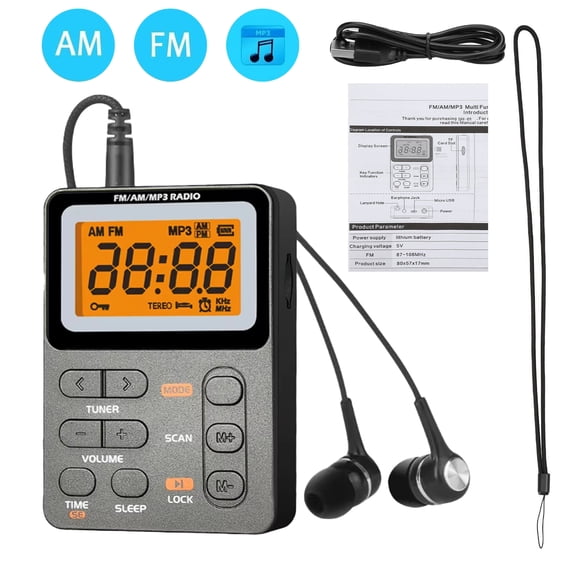 NefLaca Portable Radio AM FM Rechargeable Pocket Radio W/ Best Reception Digital Tuning