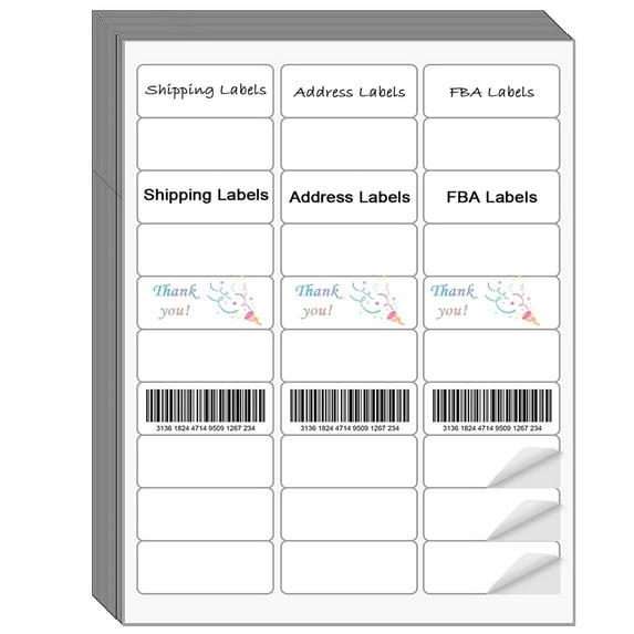 NefLaca Return Address Labels, 30 up Sticker Labels, Easy to Peel, White, 1" x 2-5/8", Total 90000 Labels