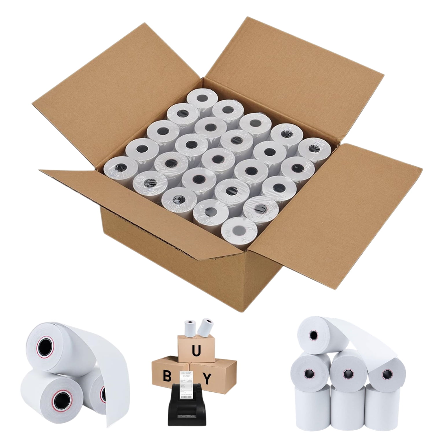 NefLaca Thermal Paper Rolls 2 1/4 x 85, BPA Free (50 Rolls/1 Carton