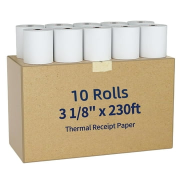 Iconex Direct Thermal Paper Rolls - 3.13 X 230 Ft White Thermal Receipt Paper 8/Pack