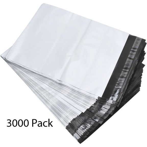 NefLaca White 3000 Pack 12x15.5 inch Large Poly Mailers Self Seal Shipping Bags Strong Thick Mailing Envelopes, Waterproof and Tear Proof