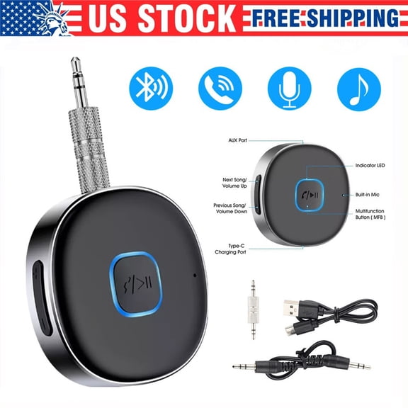 NefLaca  Wireless Bluetooth Receiver 3.5mm Aux Car Adapter Audio Receiver for Home Stereo