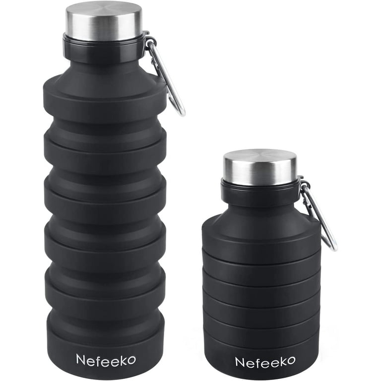 Foldable Reusable Silicone Water Bottle, Portable Leak-proof Water