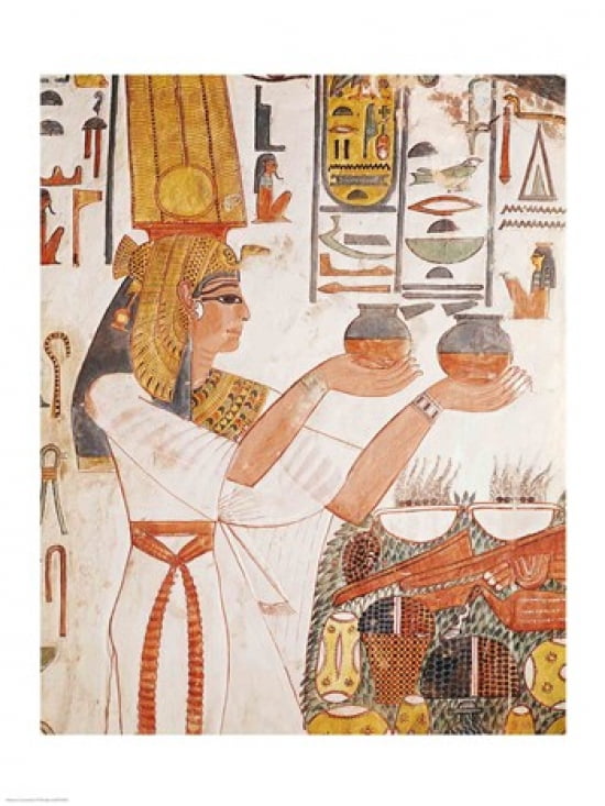 Nefertari Making an Offering from the Tomb of Nefertari Canvas Art - (18 x 24)