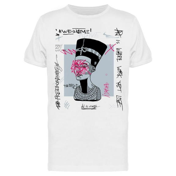 Nefertiti Pink Calligraphy T-Shirt Men -Image by Shutterstock, Male XX-Large