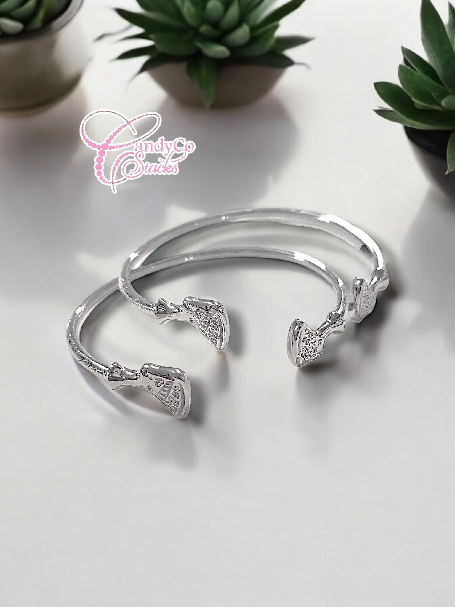 Nefertiti ends west Indian stacking sterling silver bangles Caribbean