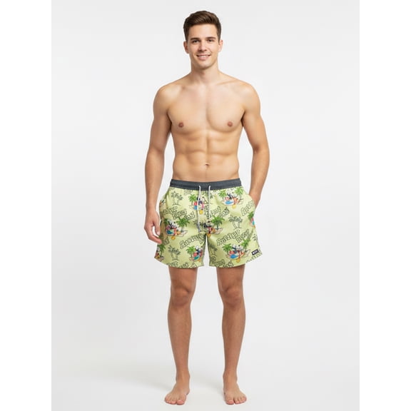 Neff Men's and Big Men's Mickey Mouse Print Swim Trunks, Sizes S-3XL