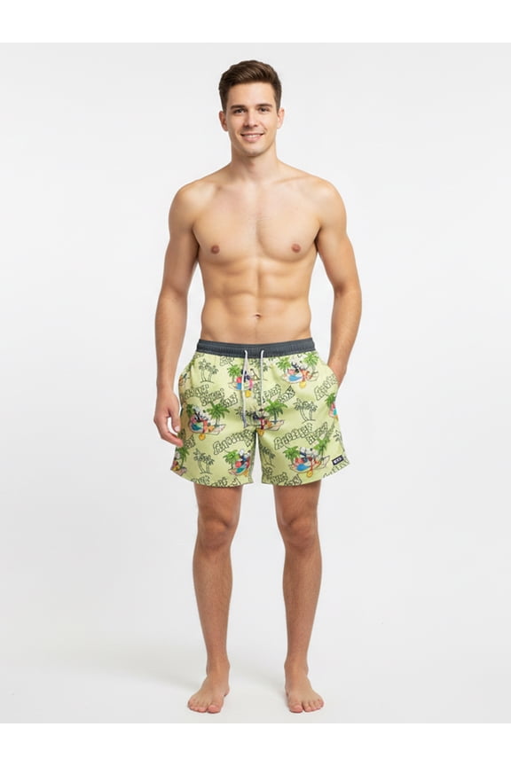 Men's and Big Men's Mickey Mouse Print Swim Trunks, Sizes S-3XL