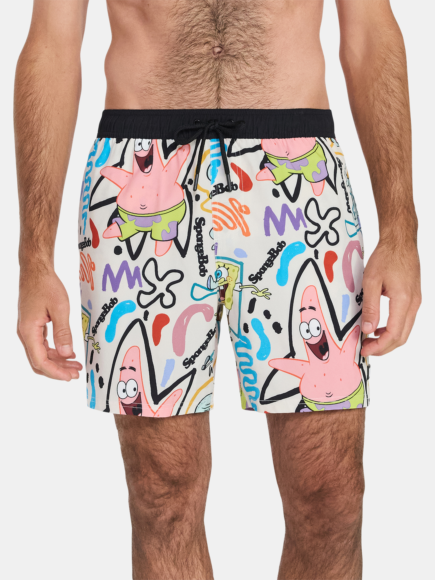 Neff Men's and Big Men's SpongeBob SquarePants Print Swim Trunks, Sizes S-3XL