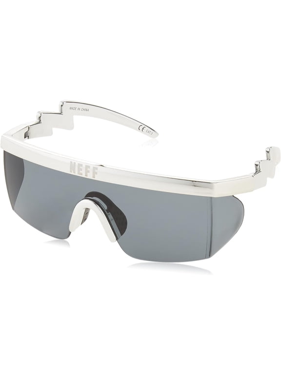 Men's Brodie UV 400 Protection Wrap Around Rectangular Sport Sunglasses (Silver)
