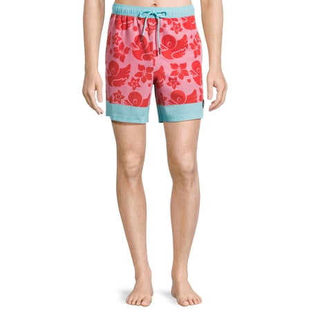 Neff Men's Novelty Print Swim Trunks with Stretch, 7" Inseam, Sizes S-XL