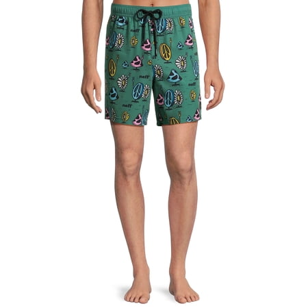 Neff Men's Novelty Print Swim Trunks with Stretch, 7" Inseam, Sizes S-XL