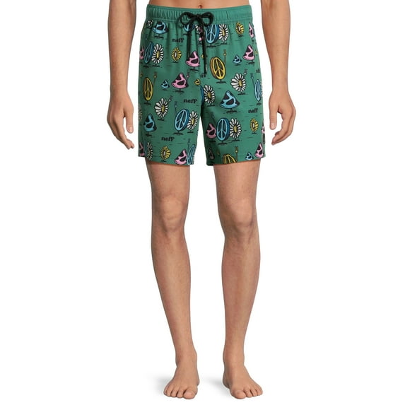 Neff Men's Novelty Print Swim Trunks with Stretch, 7" Inseam, Sizes S-XL