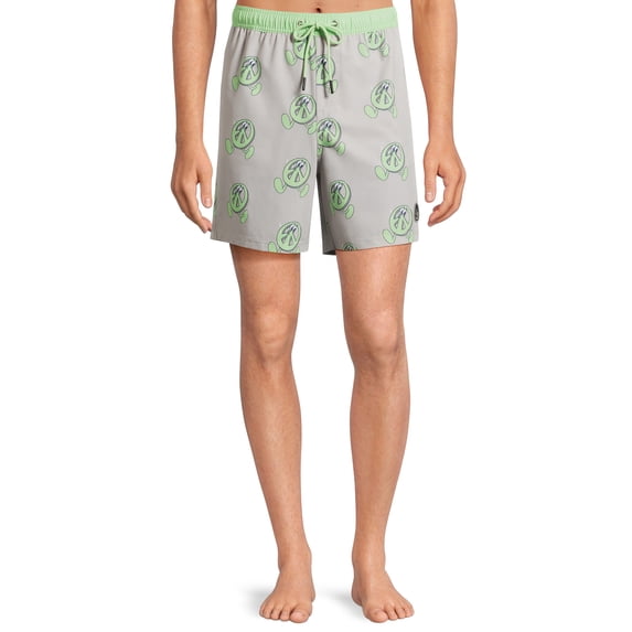 Neff Men's Novelty Print Swim Trunks with Stretch, 7" Inseam, Sizes S-XL