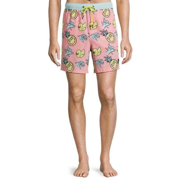 Neff Men's Novelty Print Swim Trunks with Stretch, 7" Inseam, Sizes S-XL