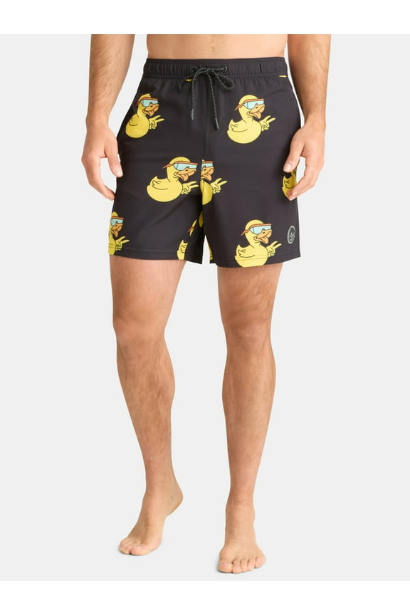 Men's & Big Men's Graphic Swim Trunks, Sizes S-3XL