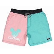 Neff Mickey Men's Hot Tub Volley Shorts Swim Trunks Boardshorts in Teal/Pink Small, Teal/Pink