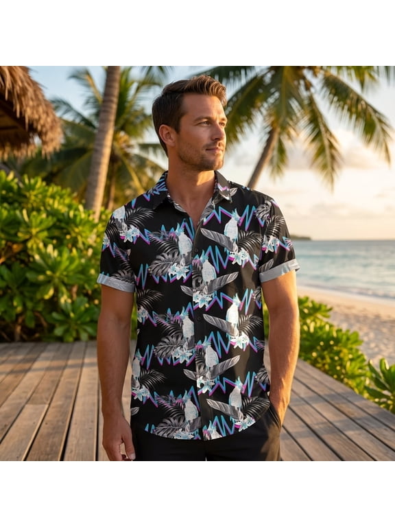 Wyld Things Woven Pattern Button-Up Shirt, Men's