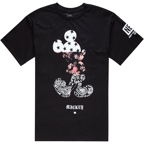 Neff X Disney Men's T-Shirt Mickey Mouse Swag Short Sleeve Crewneck Tee (XXX-Large, Black)
