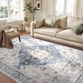 thumbnail image 1 of Nefoso 8ft x 10ft Vintage Area Rugs, Washable Area Rugs for Living Room Bedroom Kitchen Home Decor, Non-Slip Carpet, Blue & Beige, 1 of 5