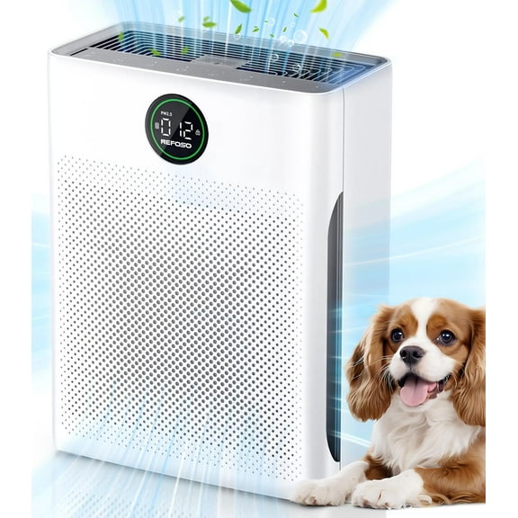 Nefoso Air Purifier for Large Rooms with Washable Filter, Covers up to 1500 Sqft, PM2.5 Display, Removes Smoke Pet Dander Mold Home & Bedroom