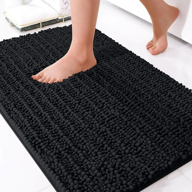 Nefoso Chenille Bathroom Rugs, 17"x24"Non Slip Bathroom Rugs Ultra ...