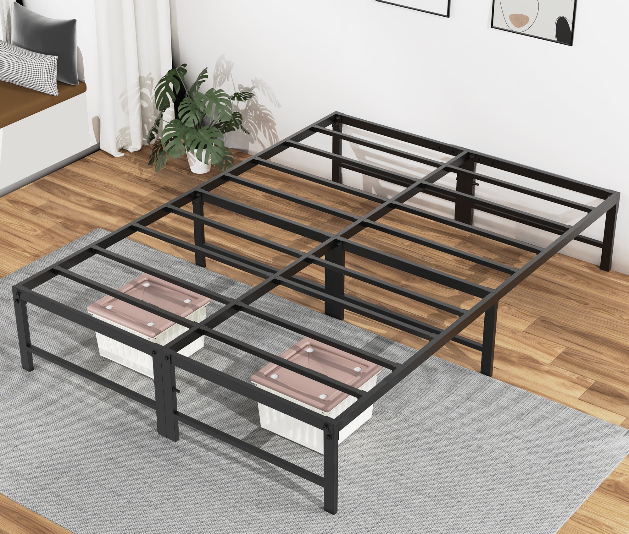 Nefoso Full Bed Frames, 14 inch Tall Heavy Duty Metal Platform Bed