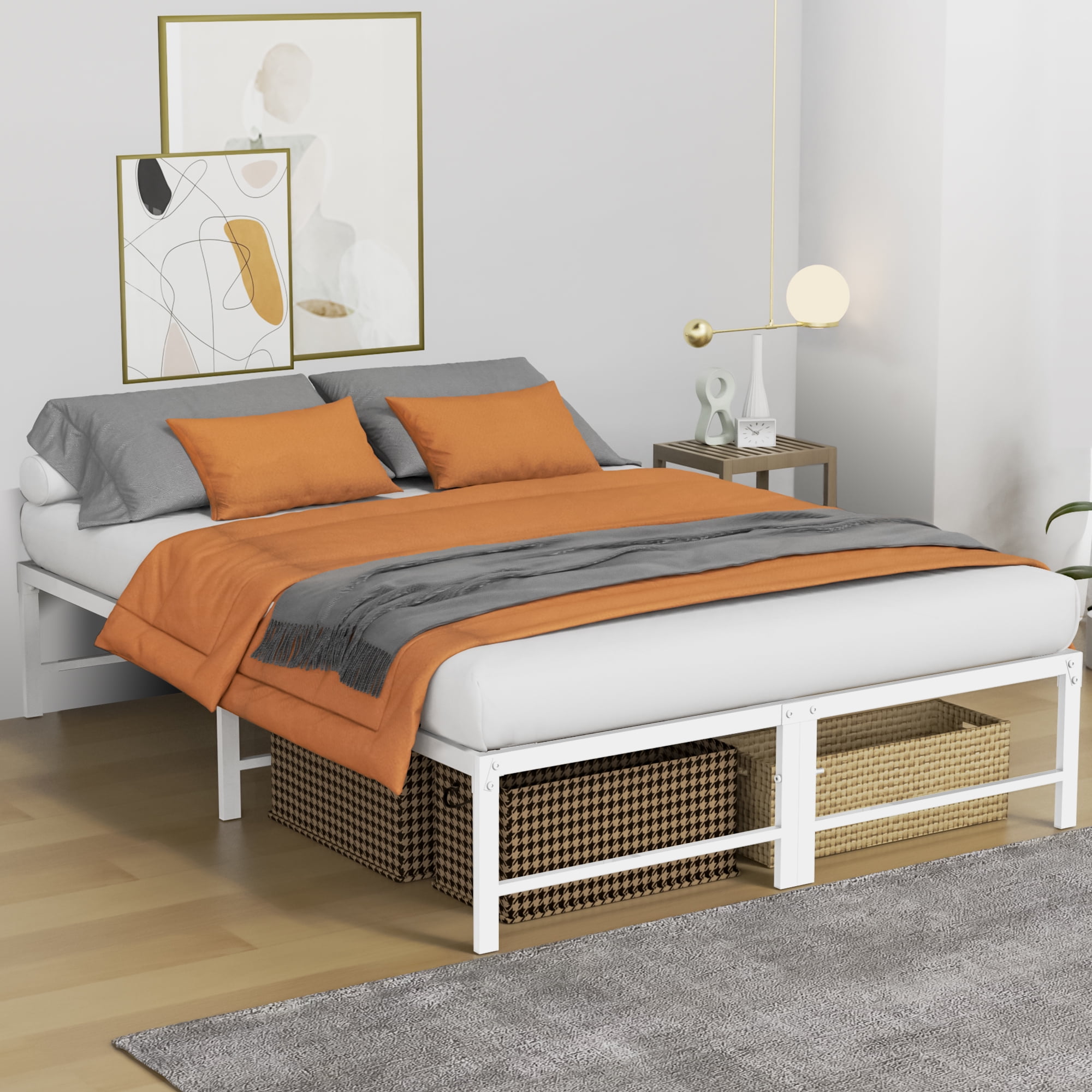 Nefoso Full Bed Frames, 14 inch Tall Heavy Duty Metal Platform Bed