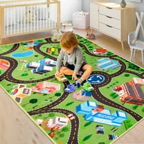 Nefoso Kids Play Rug, Car Road Kids Play Mat 3ft x 5ft Area Rug for Indoor, Age Group 3 