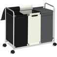 thumbnail image 1 of Nefoso 3 Section Laundry Hamper with Lid and Wheels, 150L Large Laundry Basket Sorter Cart with Handle, Clothes Storage, Multicolor, 1 of 11