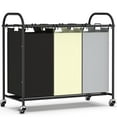 thumbnail image 1 of Nefoso Laundry Hamper Sorter,3 Separate Bags Nefoso Basket with 4 Wheels for Laundry Bedroom Bathroom Clothes Storage(Black,Beign & Grey), 1 of 7