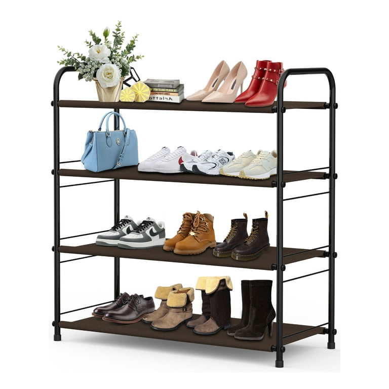 Nefoso Metal Shoe Rack, Tier Shoe Organizer 600D Oxford Fabric